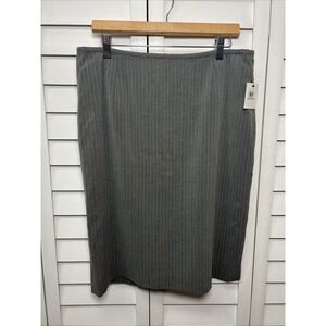 Calvin Klein Pinstripe Pencil Suit Skirt Women's Size 12 Gray Career NWT